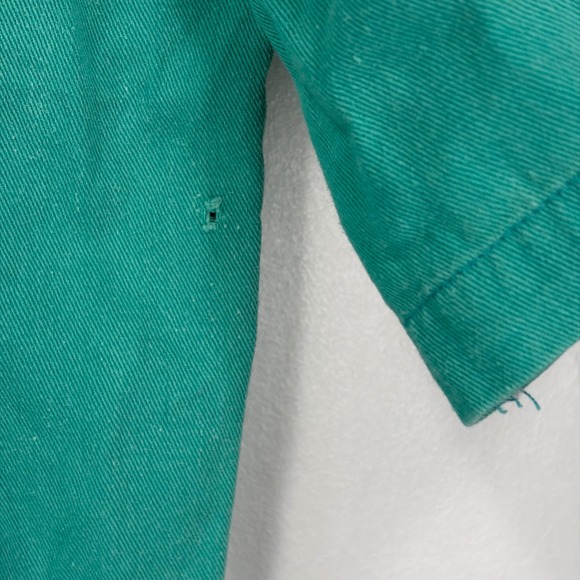 Vintage Club Z Turquoise Beaded Gem Short Sleeve Button Shirt Women Large - Picture 4 of 9